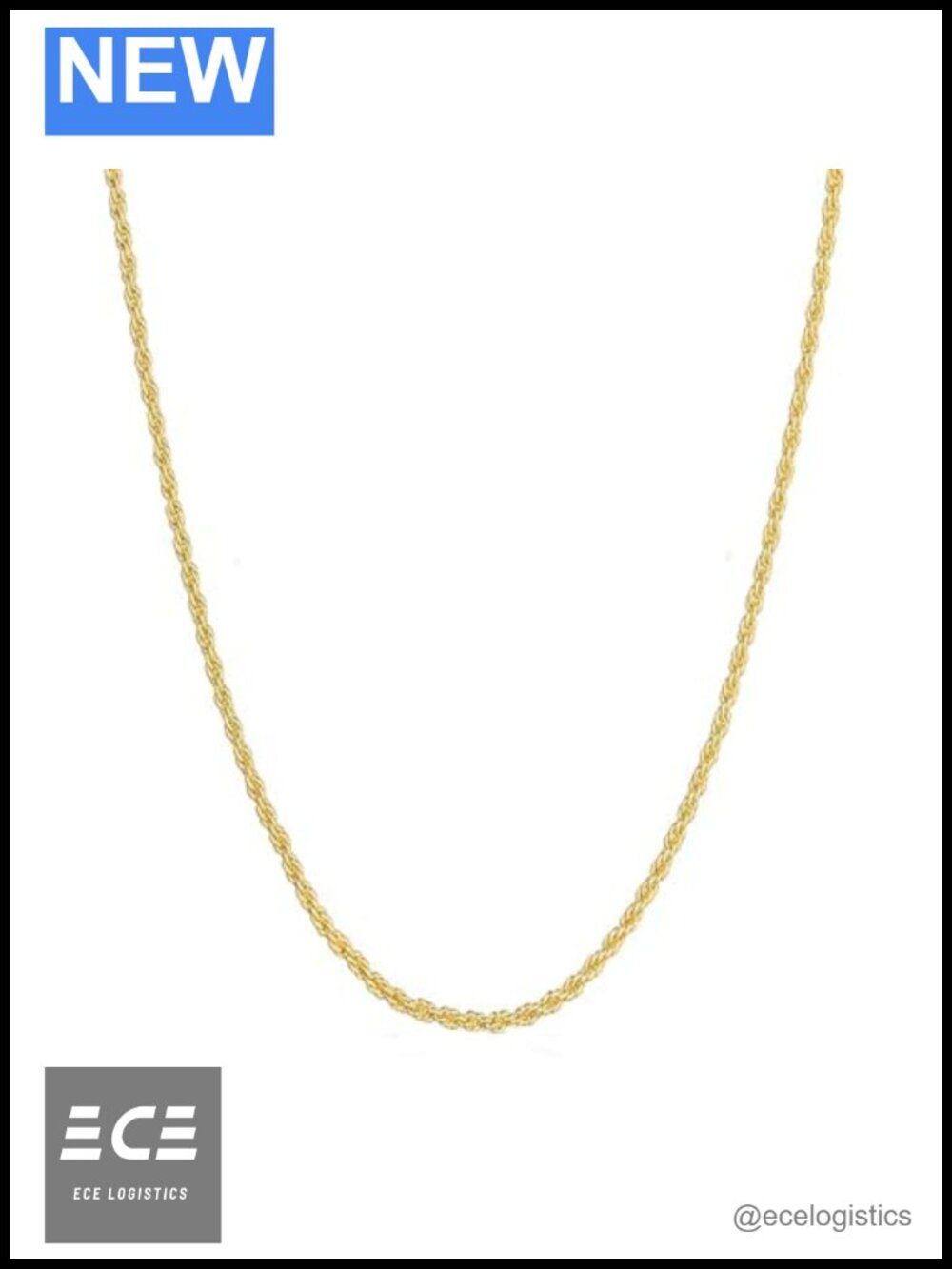 14k Yellow Gold Rope Chain Necklace 1.5mm Lobster Clasp 26 Inch Unisex Jewelry